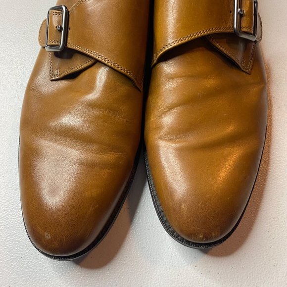 Joseph Abboud Genuin Italian Leather brown buckle closure loafer size 9.5 main image 9